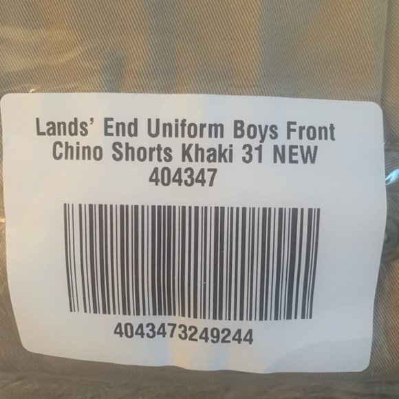 NWT LANDS' END UNIFORM BOYS COTTON CHINO SHORTS KHAKI 8H, 20 & BOY'S/MENS 31 - Picture 8 of 12